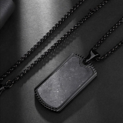 Engravable Army Tag Mens Pendant Necklace