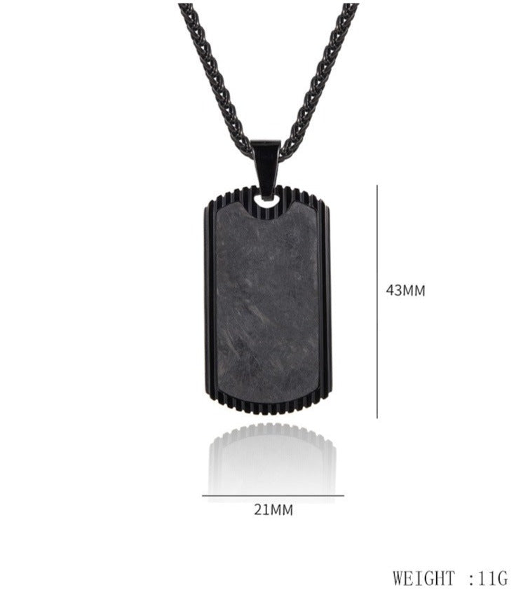 Engravable Army Tag Mens Pendant Necklace