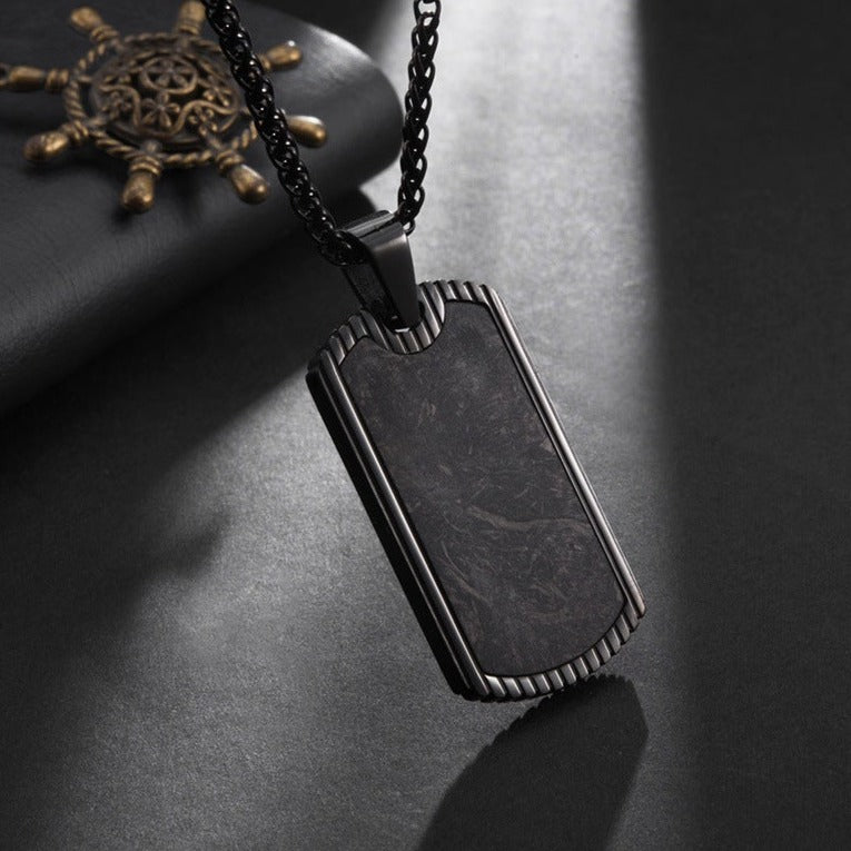 Engravable Army Tag Mens Pendant Necklace