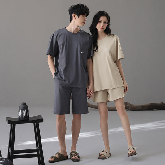 Classic Matching Couple Pajamas - Short-sleeve Premium Cotton