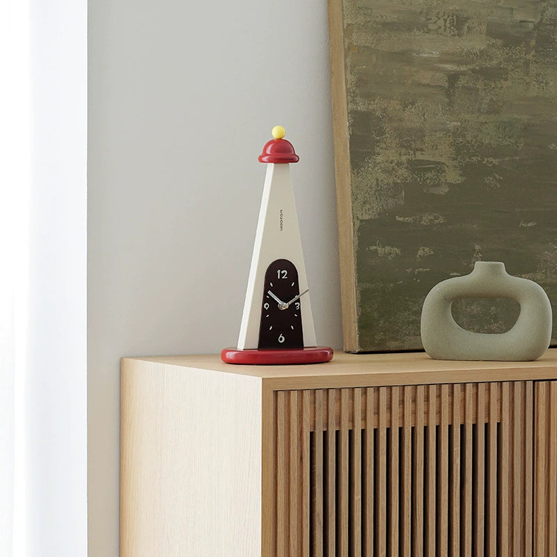 Nordic Sculptural Lighthouse Silent Table Clock