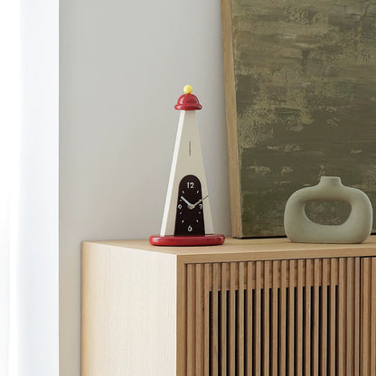 Nordic Sculptural Lighthouse Silent Table Clock