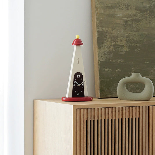 Nordic Sculptural Lighthouse Silent Table Clock