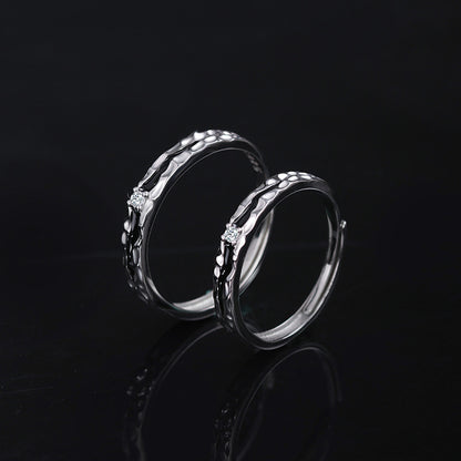 Engraved Romantic Rings Set His and Hers