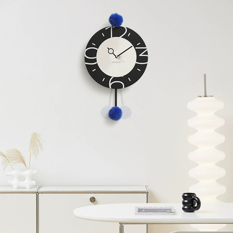 Pom-Pom Silent Wall Clock – Eco-Friendly, Artistic Design