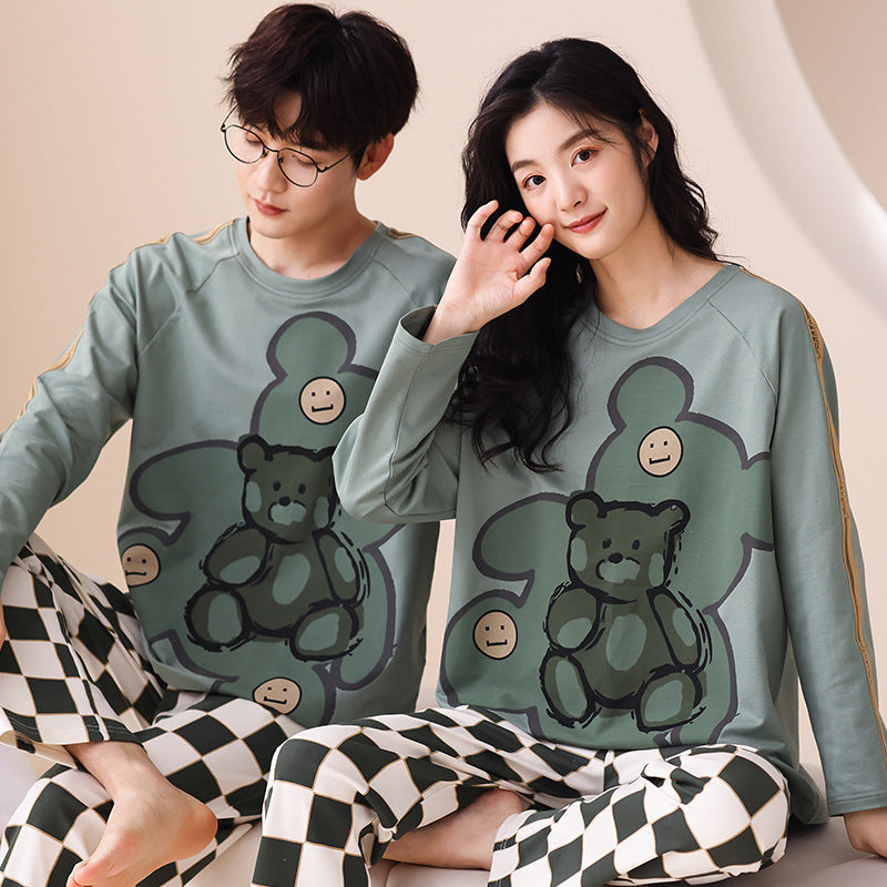 Bear Matching Couple PJs Set 100% Cotton