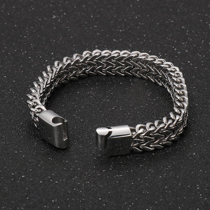 Personalized Braided Bracelet for Men 22cm Stainless Steel