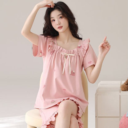 Dreamy Ruffled Dress & T-Shirt Couple's Set