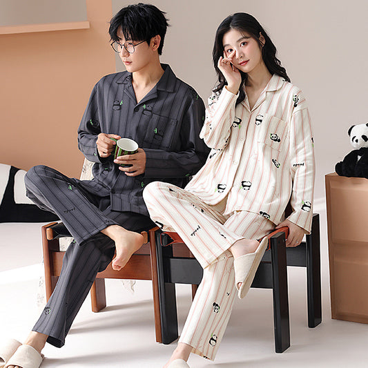 Matching Long Sleeves Panda Pajamas for Couples