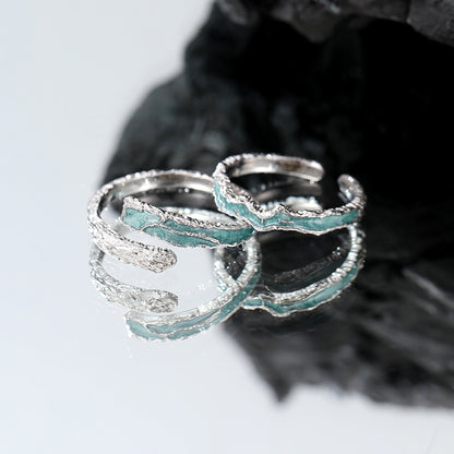 Engraved Matching Irregular Rings Set for Couples