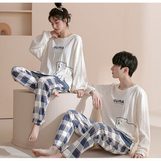 Minimalist Plaid Couple Pajamas: Soft Matching PJs for All Seasons