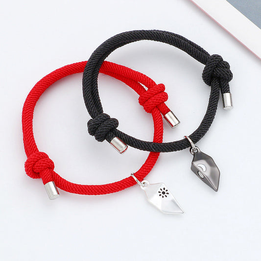 Magnetic Hearts Couple Promise Bracelets Set for 2