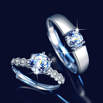 1.5 Carat Diamond Engagement Rings Set for Couple