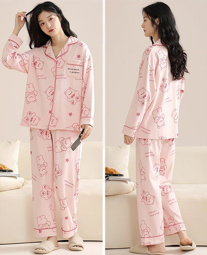 Cozy Pure Cotton Couple Pajamas Set