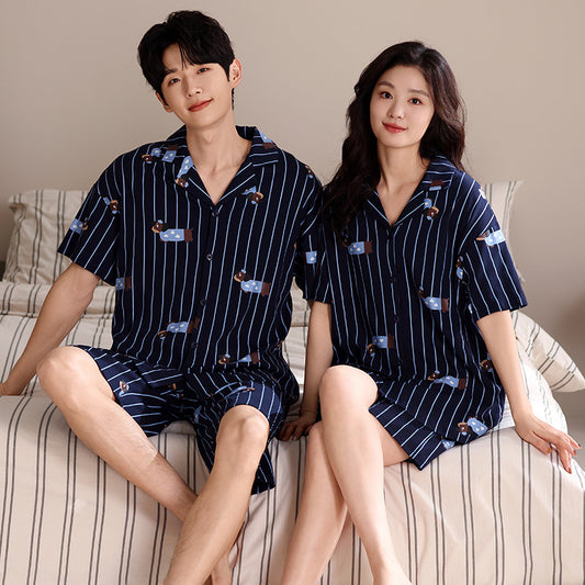 Matching Couple Pajamas - Cute Puppy Design 100% Cotton