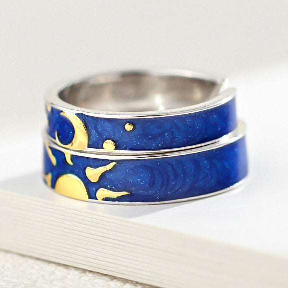 Sun and Moon Promise Rings Gift for Boyfriend Girlfriend