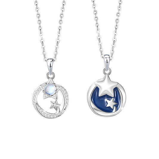 Matching Stars Necklaces Set for Two - Sterling Silver