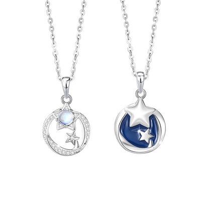 Matching Stars Necklaces Set for Two - Sterling Silver