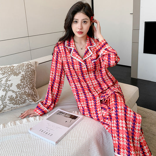 Women Pajamas Set – Chic Houndstooth Loungewear
