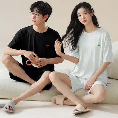 Gullei™ Couples Pajamas Set Short Sleeve Modal - Comfortable Summer Sleepwear for Him & Her