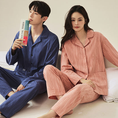 Matching Pure Cotton Pajamas Set for Couples