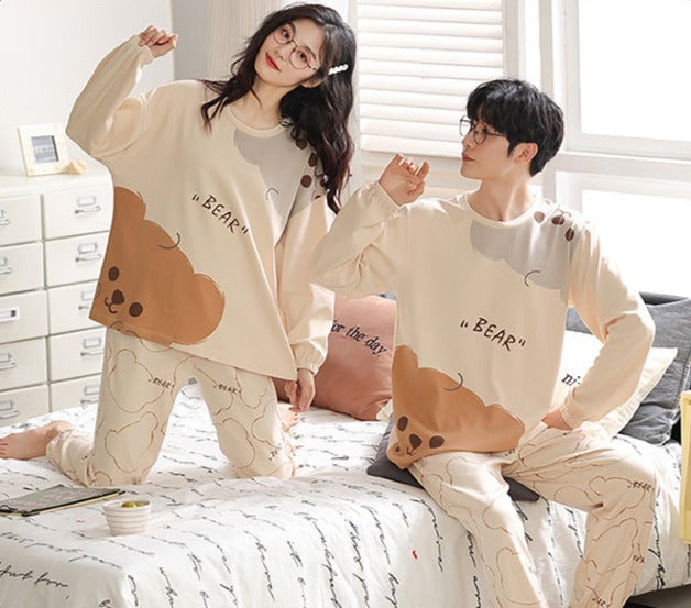 Bear Design Sleepwear for Girlfriend Boyfriend 100% Cotton