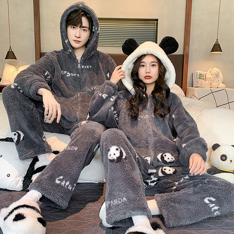 Panda Matching Hoodie Pajamas Set for Couples