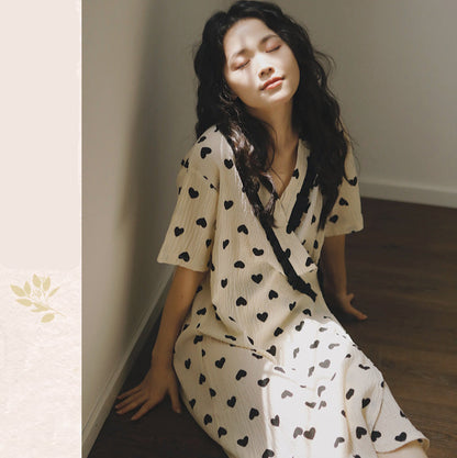 Hearts Pattern Pajamas Set