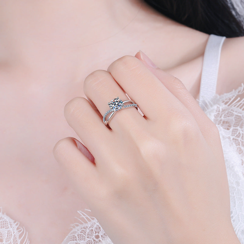 1 Carat Moissanite Twisted Ring