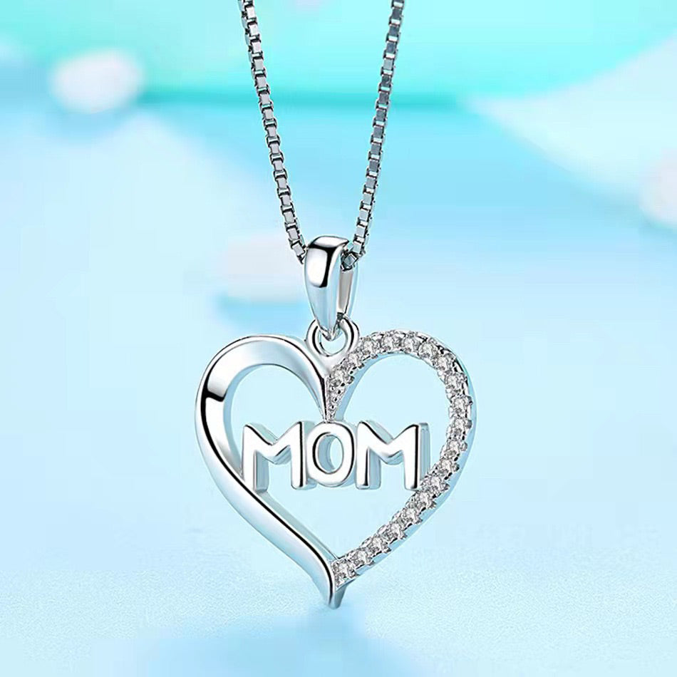 Gift for Mom Heart Pendant Necklace