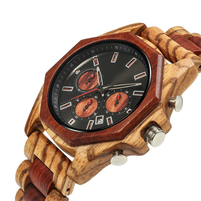 Wooden Quartz Mens Watch Gift