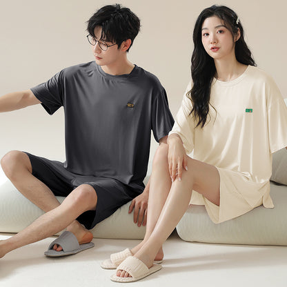 Gullei™ Couples Pajamas Set Short Sleeve Modal - Comfortable Summer Sleepwear for Him & Her