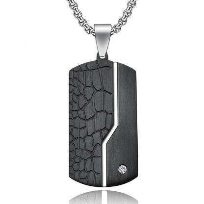 Engraved Army Tag Mens Pendant Necklace Gift