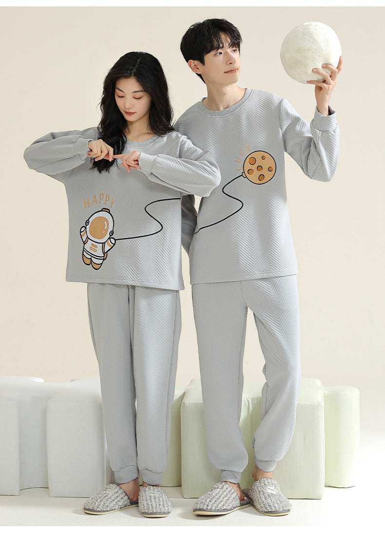 Matching Cotton Winter Couples Pajamas Set for Two