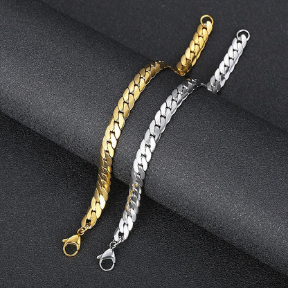 Mens Flat Chain Bracelet 20cm