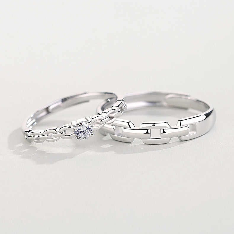 Matching Couple Engagement Rings Set for two