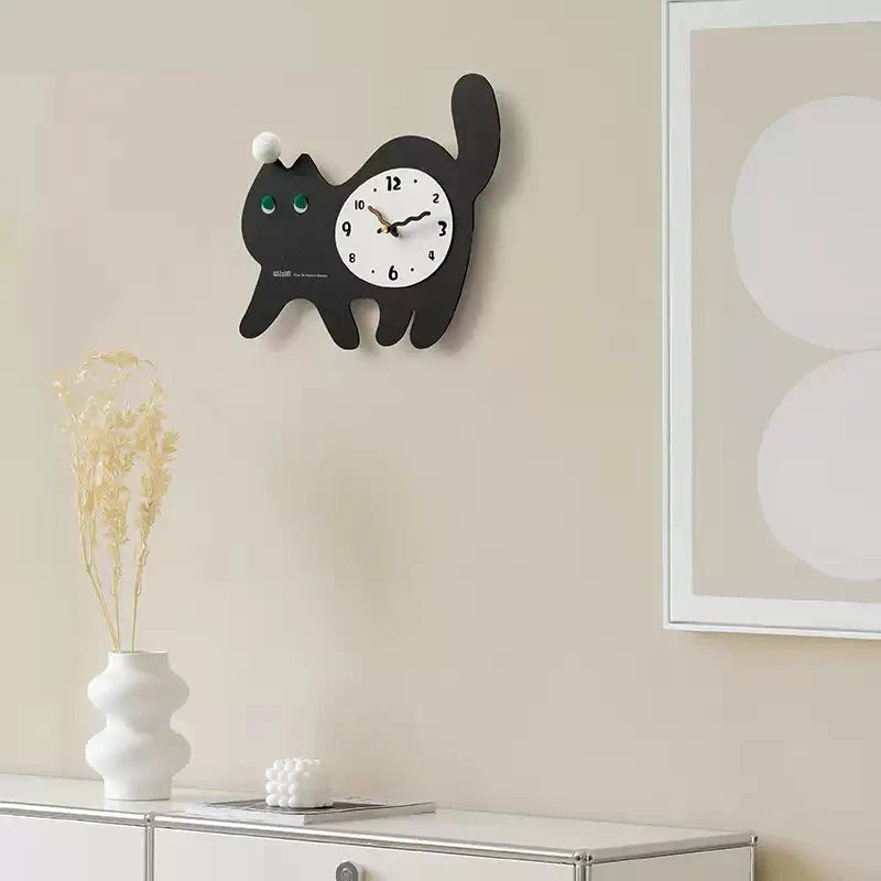 Cute Cat Kids Bedroom Silent Wall Clock – Playful Design & Quiet Movement