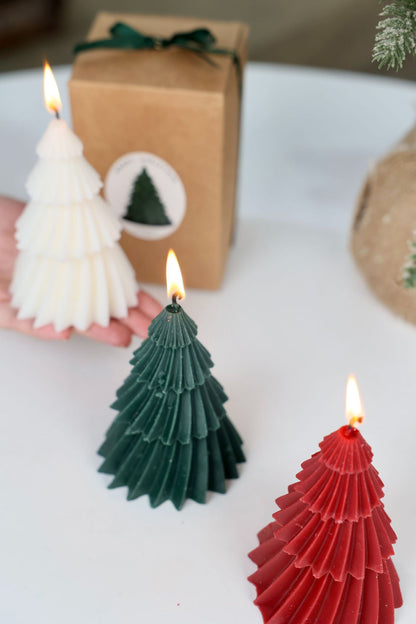 Real Wax Christmas Tree Scented Candles Set of 3