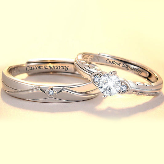 Matching His and Hers Rings Set for Two - Adjustable Size