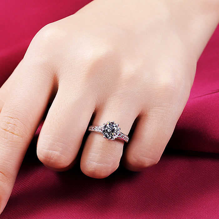 1 Carat Round diamond Solitaire Ring In 14K Rose Gold | Fascinating Diamonds
