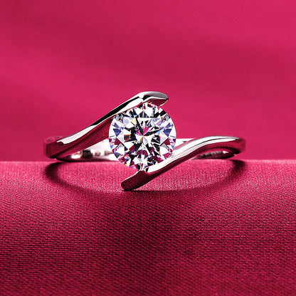 Custom 0.6 Carat Moissanite Diamond Ring