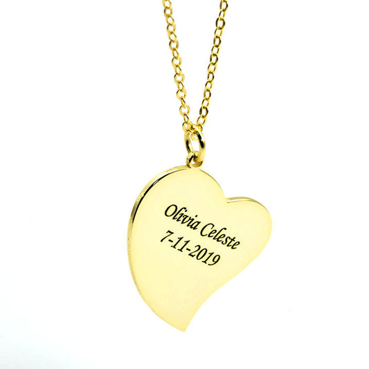 Heart Shaped Custom Engraved Necklace