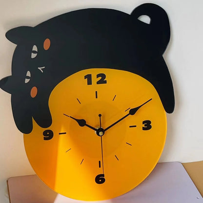 Silent Wall Clock – Sleeping Cat, 30 cm Cute Décor