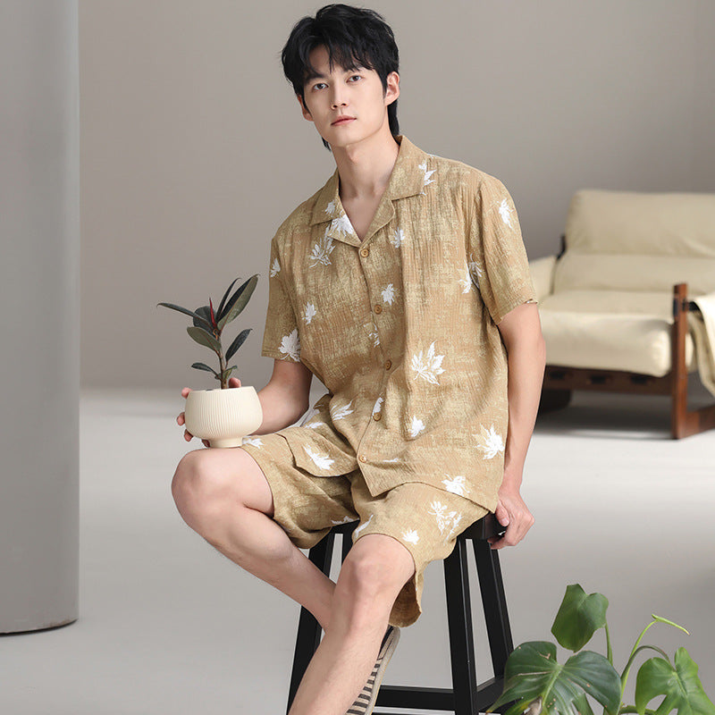 Breathable Cotton Gauze Couple's Pajama Set