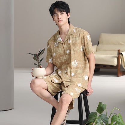 Breathable Cotton Gauze Couple's Pajama Set