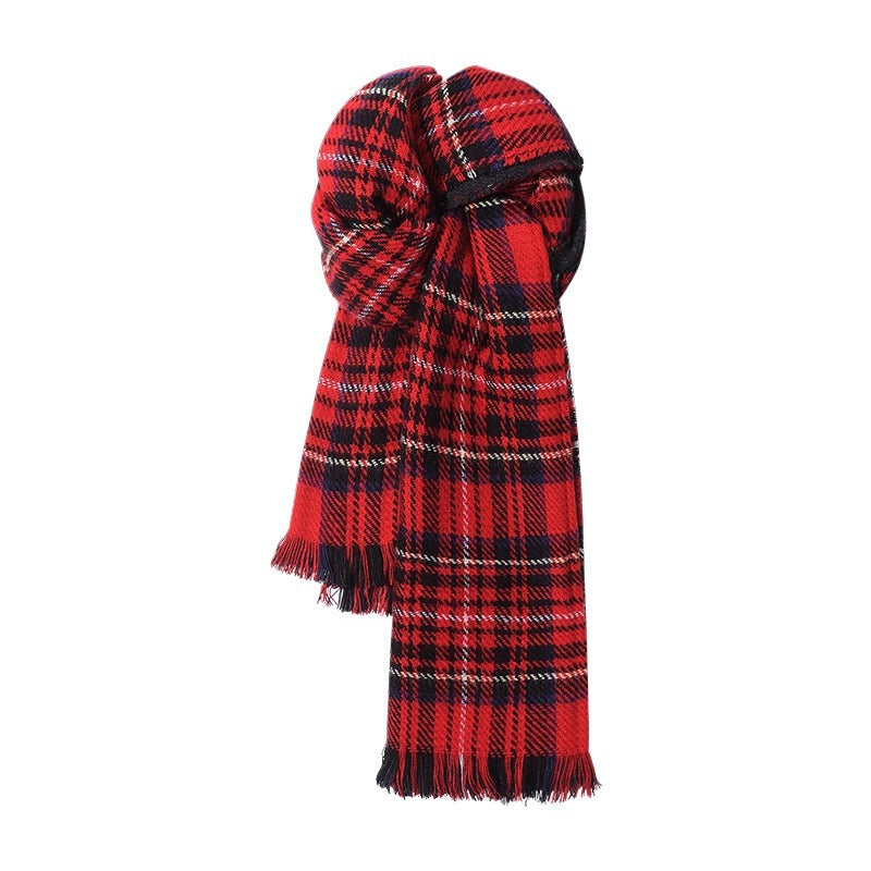 Cute Xmas Classic Red Scarf for Girls