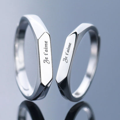 Je Taime Matching Wedding Bands for Two