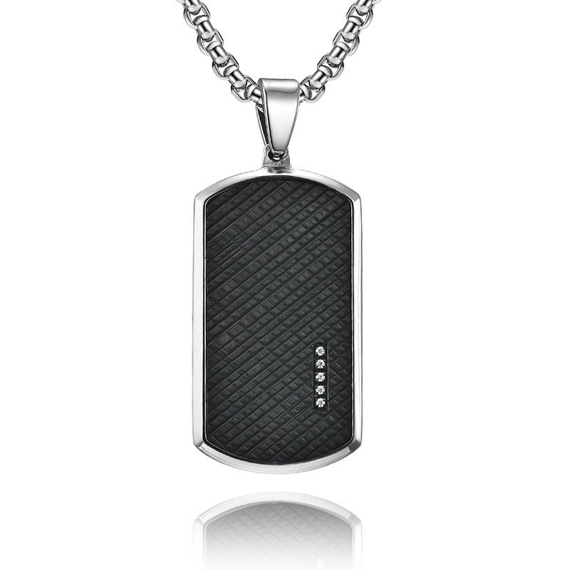 Custom Engraved Army Tag Mens Pendant Necklace