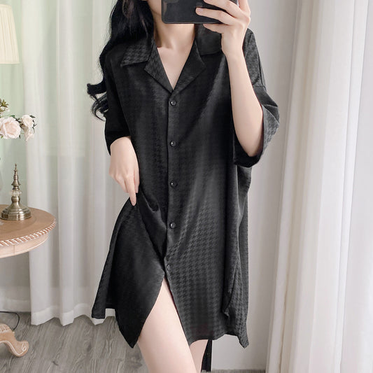 Chic Jacquard Nightshirt for Women - Gullei