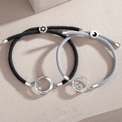 Sun and Moon Ring Promise Couple Bracelets